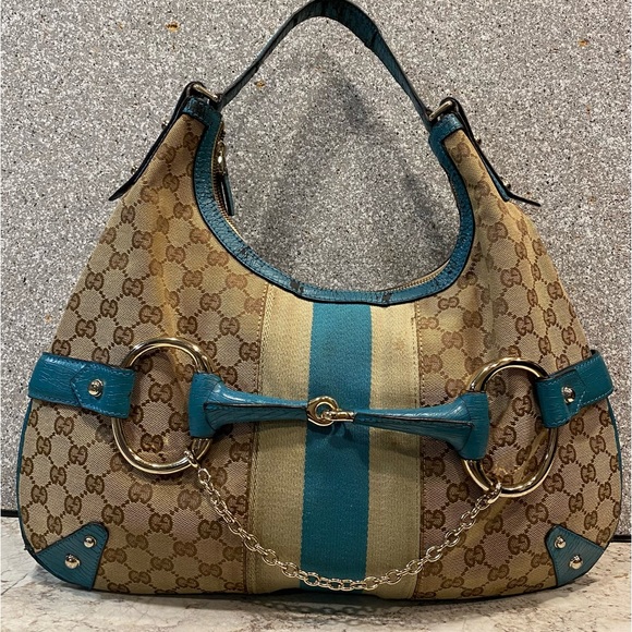 Gucci Handbags - Vintage Gucci GG Canvas Shoulder Bag Horsebit